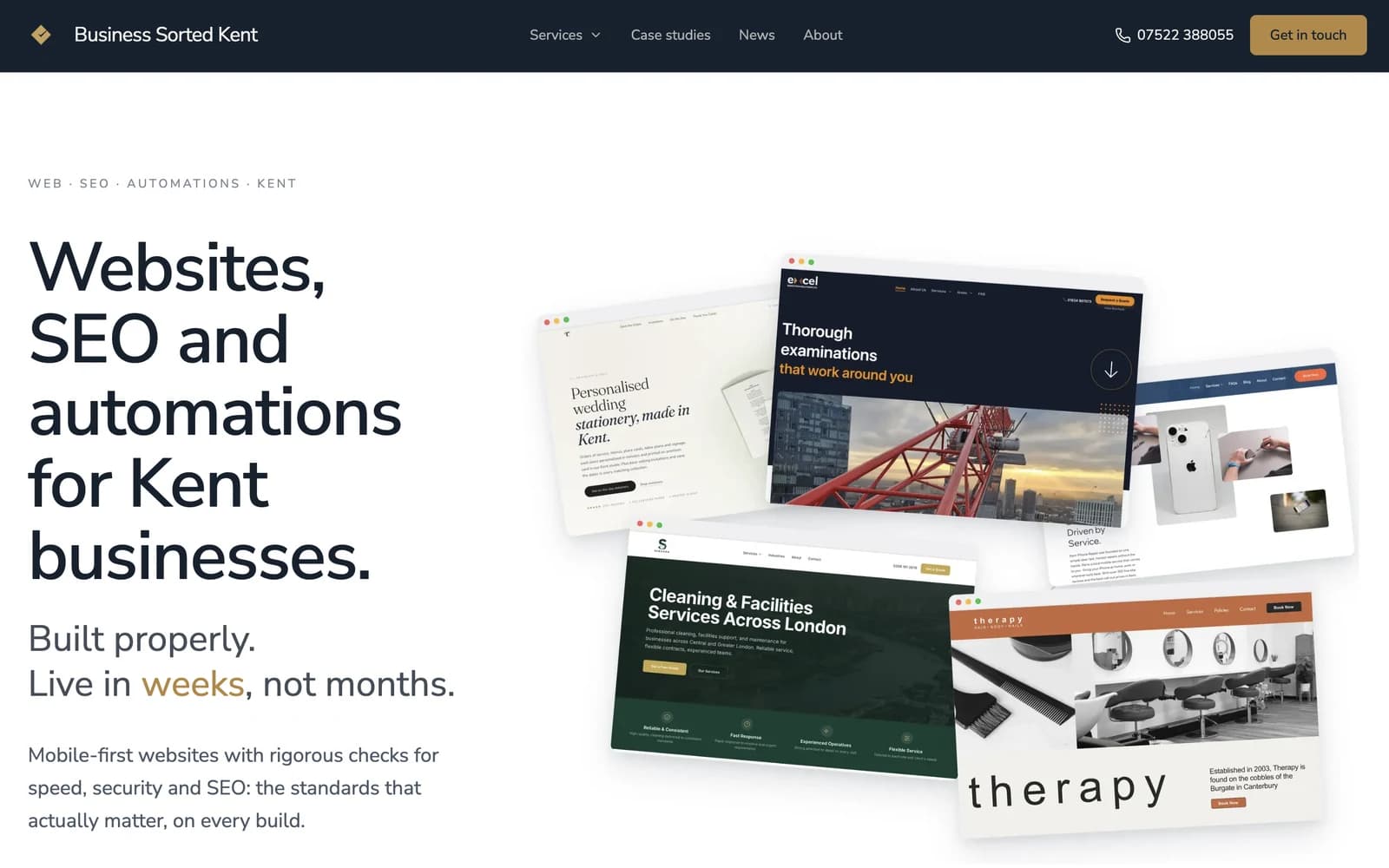 Business Sorted Kent homepage.