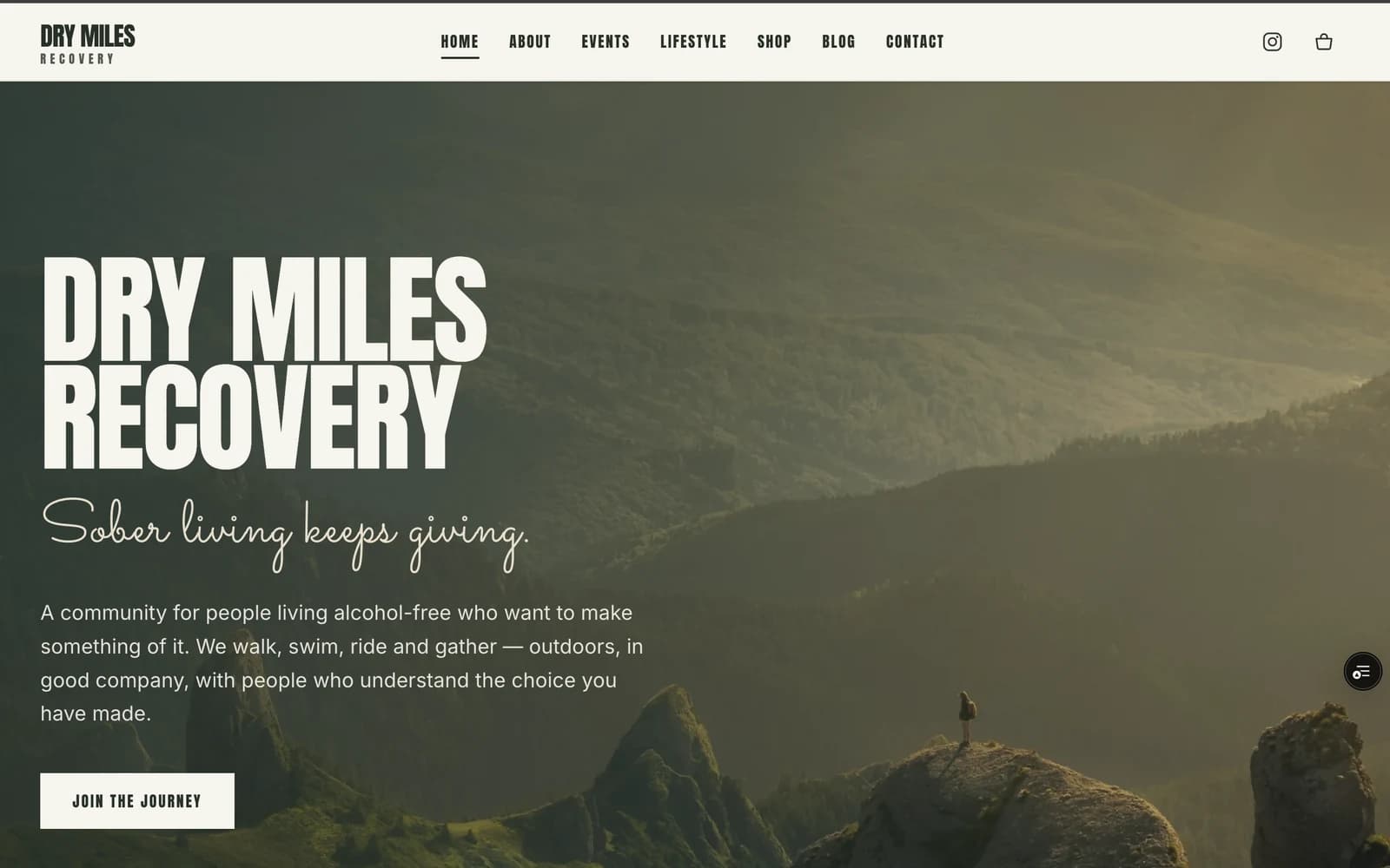 Drymiles homepage.