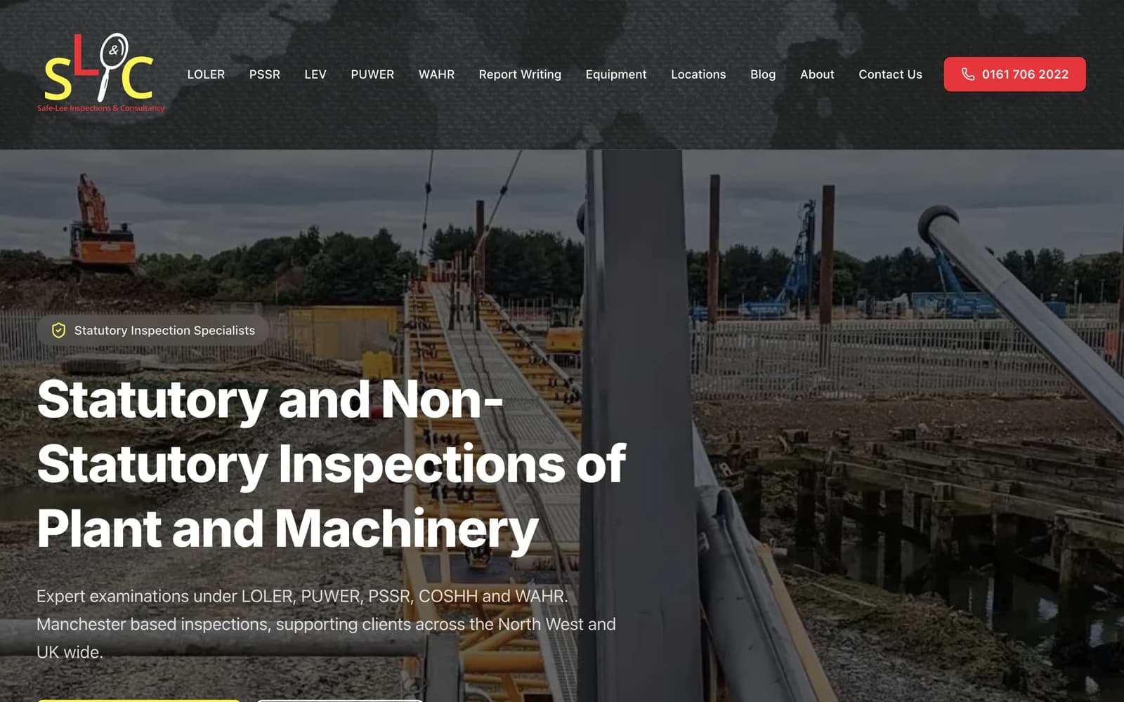 Safe Lee Inspection Consultancy homepage.